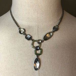 Lia Sophia Silver Rhinestone Necklace